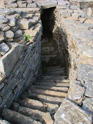 Intramural staircase at Midhowe, Rousay