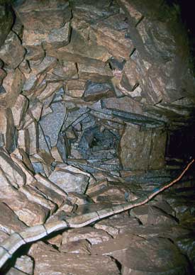 Corbelled roof of the shaft at Mine Howe