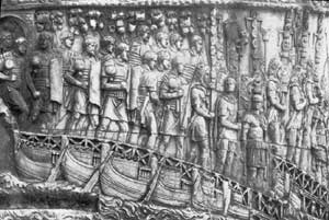 Roman legions crossing the Danube, from Trajan's Column