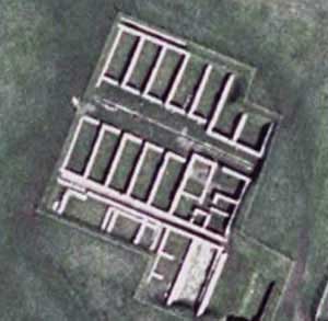 Aerial View of a barrack block at Chesters