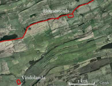 GoogleEarth Image of Housesteads & Vindolanda