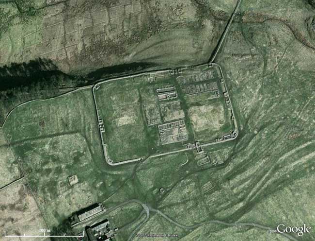 GoogleEarth View of Housesteads