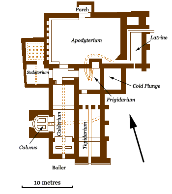 Plan of the Bath House at Chesters