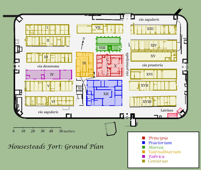 Plan of the Roman fort at Housesteads