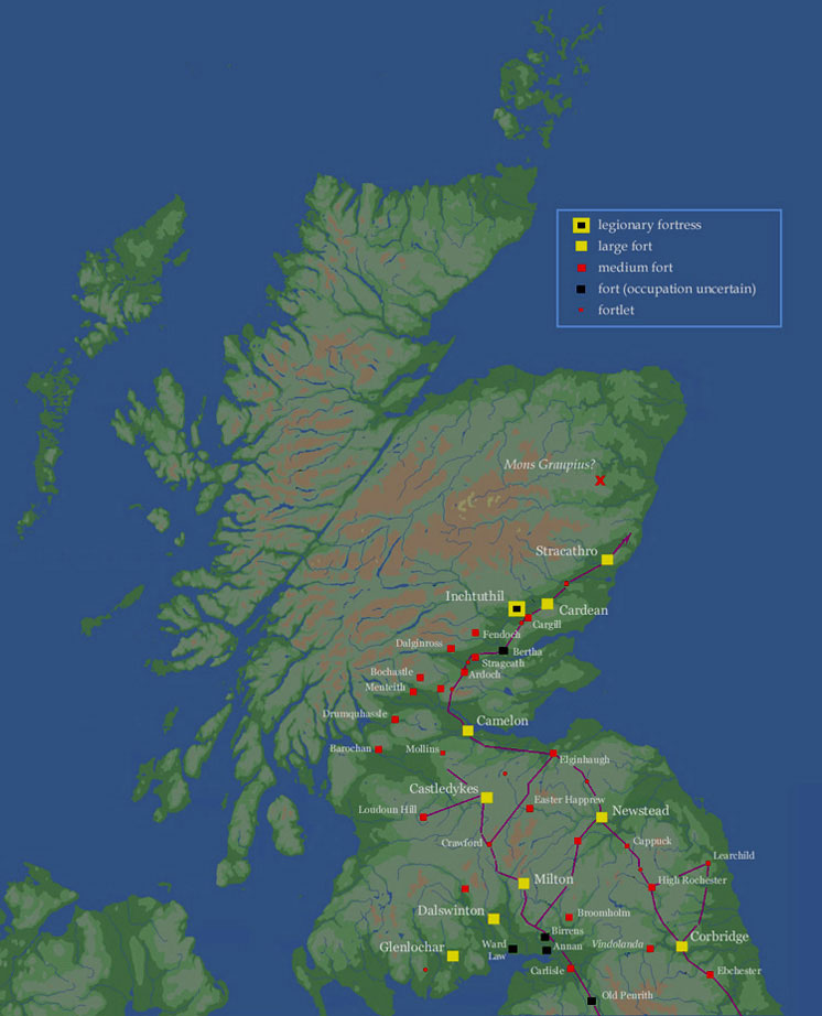 Plan of Flavian Forrts in Scotland