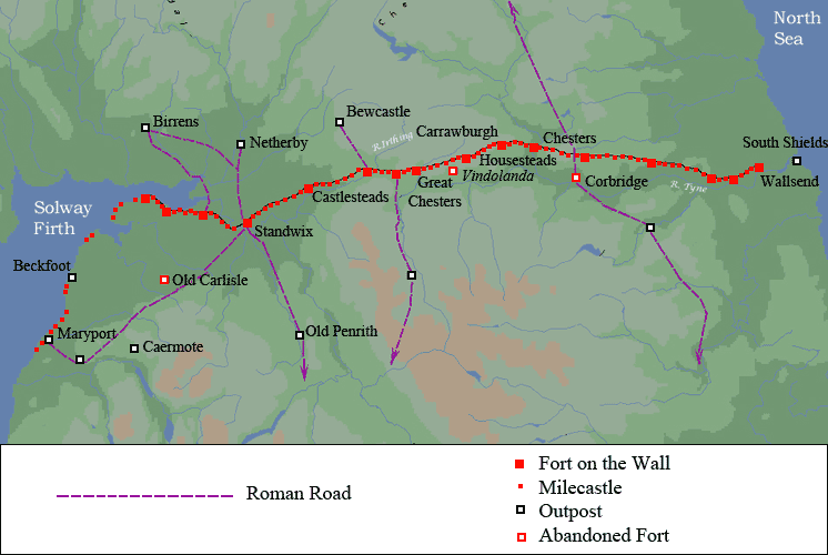 Map of Hadrian's Wall