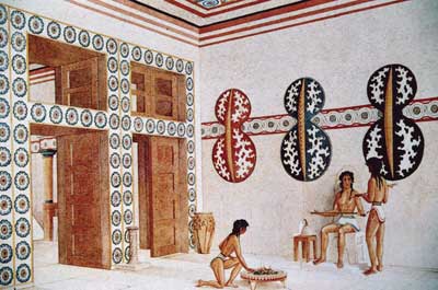 Reconstruction of the Polythyron in the Hall of the Double Axes.Courtesy of the Department of Classics, University of Cincinnati
