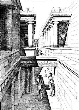 Evans' Drawing of the Reconstructed North Entrance Passage