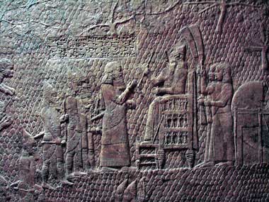 Sennacherib receiving the report of his general