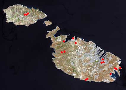 Satellite View showing the location of the major temples