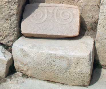 Stones with Spiral and Pitted Decoration from Apse 2