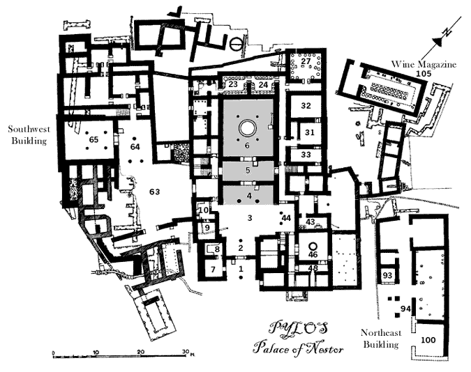 Plan of Nestor's Palace at Pylos