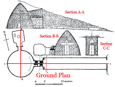 Ground Plan & Sections of the Treasury of Atreus
