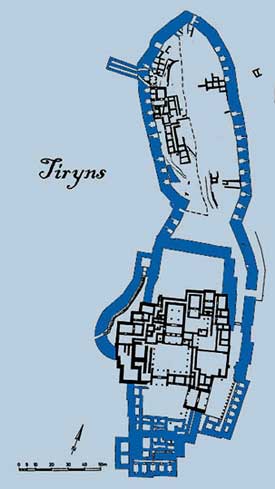 Tiryns.Plan of the Site