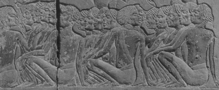Saqqara.Tomb of Horemheb. Relief of Nubian Prisoners