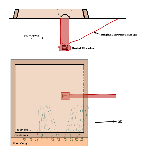 Plan & Section of the Step Pyramid