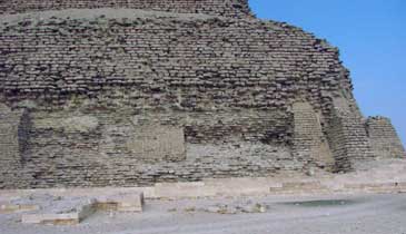 South-eastern corner of the Step Pyramid, showing the sequence of phases in its construction