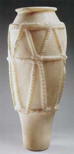 Alabaster Jar with skeuomorphic rope decoration