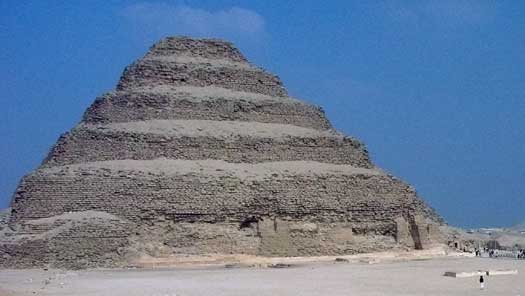 South Face of the Step Pyramid showing the sequence of construction