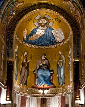 Christ Pantocator in the North Transept of the Cappella Palatina