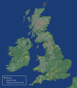 Distribution Map of Stone Circles in the British Isles