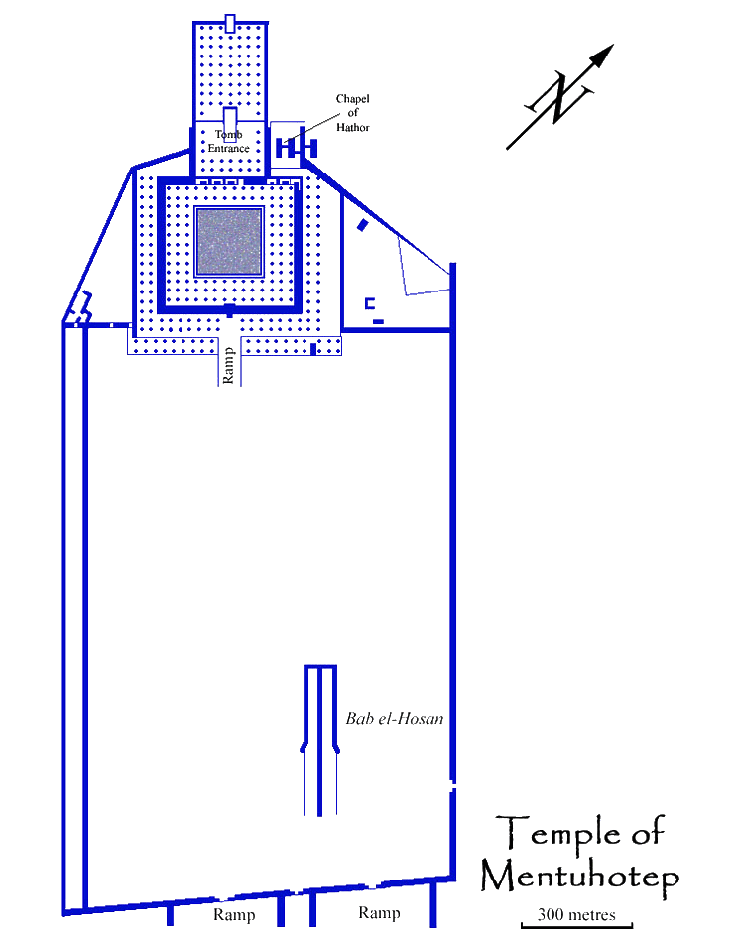 Deir el-Bahri. Plan of the Mentuhotep Temple