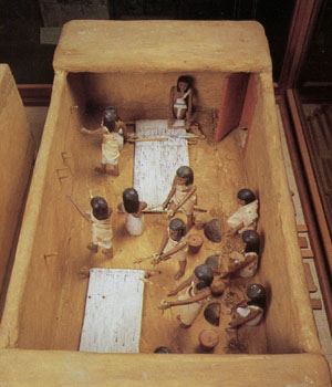 The History of Miniatures showing miniature egyptian models
