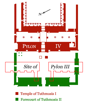 Plan of Tuthmosis II's forecourt