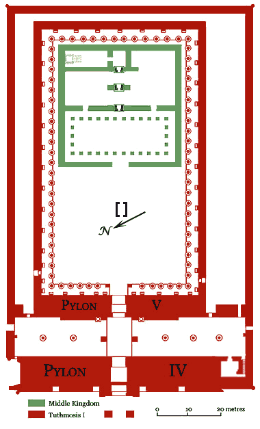 Plan of Karnak during the reign of Tuthmosis I
