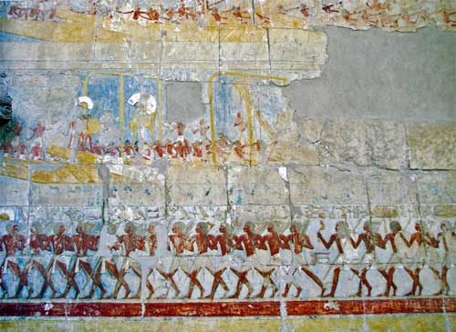 A boat procession from Hatshepsut’s temple at Deir el-Bahri