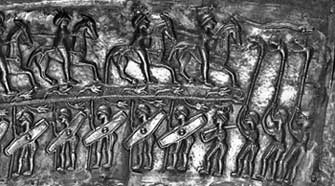 Detail of the Gundestrup Cauldron depicting Celtic Warriors Claude Vallet 