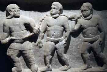 Relief depicting Shackled Slaves.Ashmolean Museum. (Wikipedia)