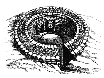 Hoxa Broch converted into an ornamental garden in the 19th century