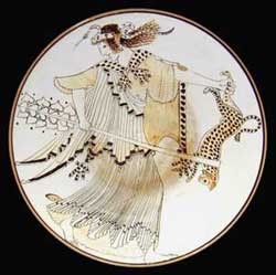 Painted Kylix depicting a Maenad