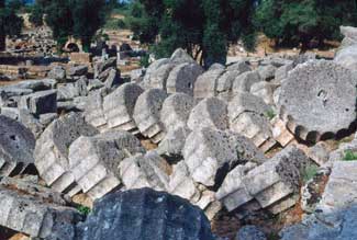 Tumbled column drums at Olympia