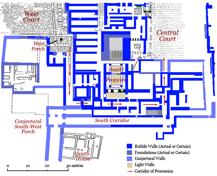 Plan of the southern part of the Palace