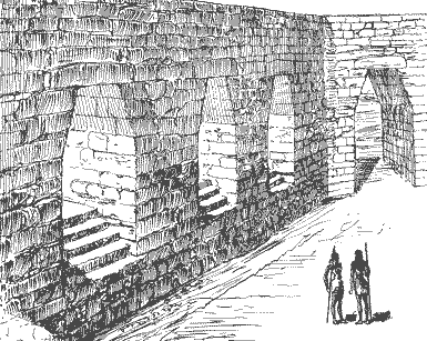 Remains of the Viaduct. Drawing by Piet de Jong