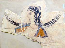 Fresco of a Woman from the Queen's Hall (photo by Wolfgang Sauber)