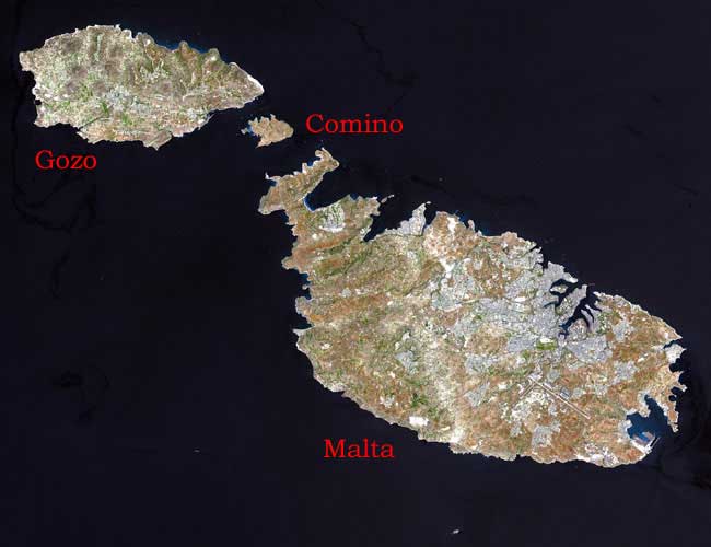 Satellite View of the Maltese Archipelago