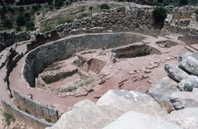 Grave Circle  A. View from the Lion's Gate