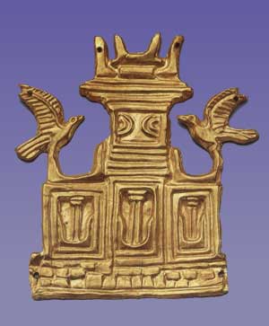 Gold Ornament.Tripartite Shrine