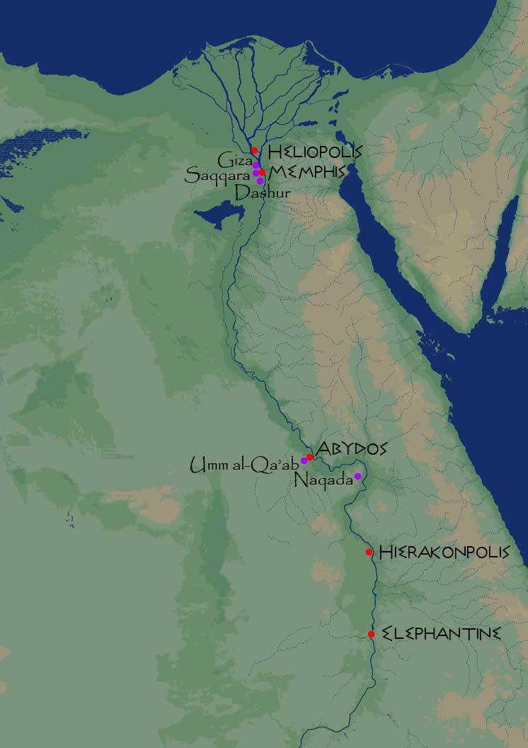 Map of Old Kingdom Egypt