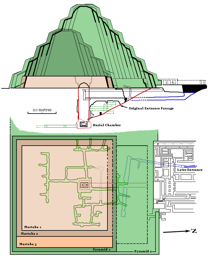 Plan and Section of the Step Pyramid