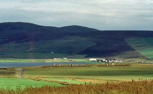 Stone Circle with Loch Harray to the left